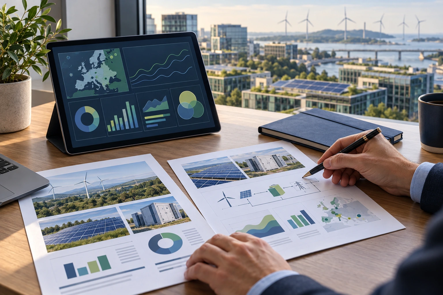 Concept illustration of energy market analysis